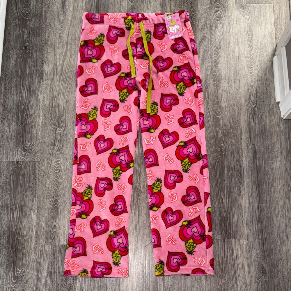 Kids Pink Heart-Print Pajama Pants - Soft Fleece